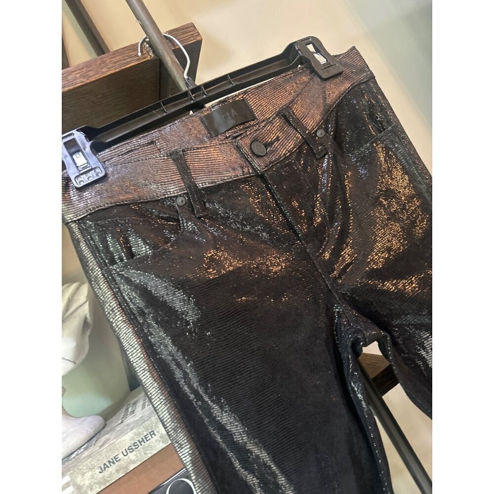 RTA Leather Ryland Two Toned Snake Skin Leather Pant Blackness Lit Womens Size 2 - Picture 2 of 7